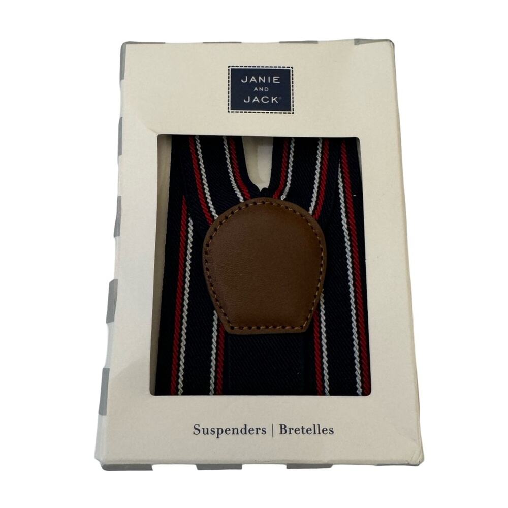Janie and Jack Classic Navy Suspenders Size 12-24M